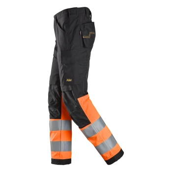 Spodnie robocze odblaskowe, EN ISO 20471 kl. 1 Snickers High-Vis 6339 – lewy bok