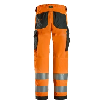 Spodnie robocze odblaskowe, EN ISO 20471 kl. 2 Snickers High-Vis 6338 – tył