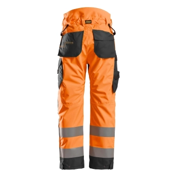 Spodnie robocze odblaskowe ocieplane 37.5®, EN ISO 20471 kl. 2 Snickers High-Vis 6639 – tył