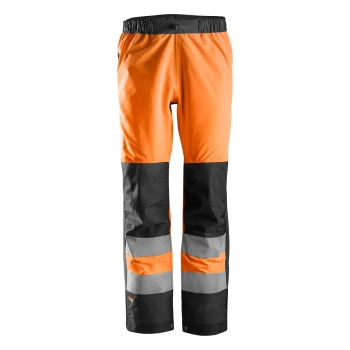 Spodnie robocze odblaskowe przeciwdeszczowe shell, EN ISO 20471 kl. 2 Snickers High-Vis 6530
