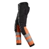Spodnie robocze odblaskowe stretch, EN ISO 20471 kl. 1 Snickers High-Vis 6334 – lewy bok