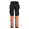 Spodnie robocze odblaskowe stretch z workami kieszeniowymi, EN ISO 20471 kl. 1 Snickers High-Vis 6234 – tył