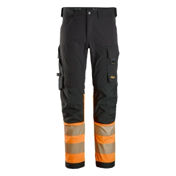 Spodnie robocze odblaskowe z 4-kierunkowego stretchu, EN ISO 20471 kl. 1 Snickers High-Vis 6335