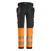 Spodnie robocze odblaskowe z 4-kierunkowego stretchu, z workami kieszeniowymi, EN ISO 20471 kl. 1 Snickers High-Vis 6231 – tył
