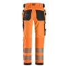 Spodnie robocze odblaskowe z 4-kierunkowego stretchu, z workami kieszeniowymi, EN ISO 20471 kl. 2 Snickers High-Vis 6232 – tył