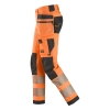 Spodnie robocze odblaskowe z 4-kierunkowego stretchu, z workami kieszeniowymi, EN ISO 20471 kl. 2 Snickers High-Vis 6232 – lewy bok