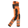 Spodnie robocze odblaskowe z 4-kierunkowego stretchu, z workami kieszeniowymi, EN ISO 20471 kl. 2 Snickers High-Vis 6232 – prawy bok