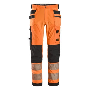 Spodnie robocze odblaskowe z 4-kierunkowego stretchu, z workami kieszeniowymi, EN ISO 20471 kl. 2 Snickers High-Vis 6232