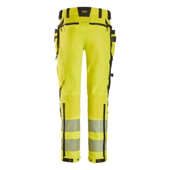 Spodnie robocze odblaskowe z odpinanymi workami kieszeniowymi, EN ISO 20471 kl. 2 Snickers High-Vis 6930 – tył