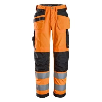 Spodnie robocze odblaskowe z workami kieszeniowymi, EN ISO 20471 kl. 2 Snickers High-Vis 6238