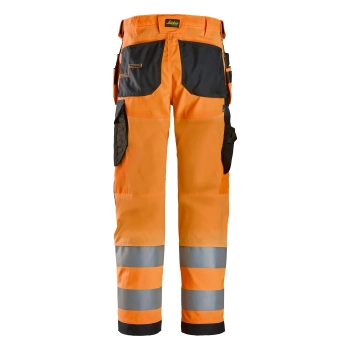 Spodnie robocze odblaskowe z workami kieszeniowymi, EN ISO 20471 kl. 2 Snickers High-Vis 6238 – tył