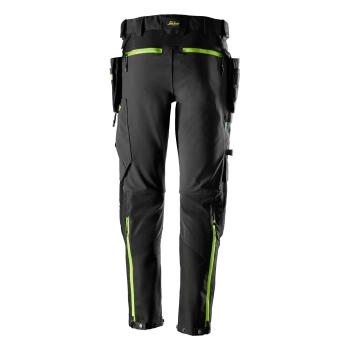 Spodnie robocze softshell stretch z odpinanymi workami kieszeniowymi Snickers FlexiWork 6940 – tył