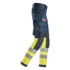 Spodnie robocze spawalnicze odblaskowe stretch, EN ISO 20471 kl. 1 Snickers ProtecWork 6374 – prawy bok