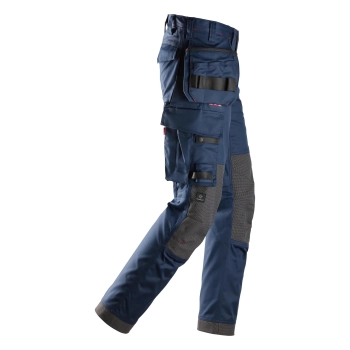 Spodnie robocze trudnopalne stretch z workami kieszeniowymi Snickers ProtecWork 6273 – prawy bok
