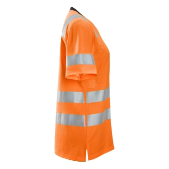 T-shirt roboczy damski odblaskowy, EN ISO 20471 kl. 2 Snickers High-Vis 2537 – prawy bok