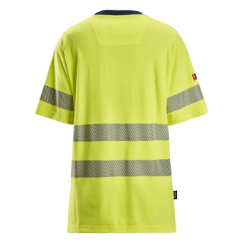 T-shirt roboczy damski trudnopalny odblaskowy, EN ISO 20471 kl. 2 Snickers ProtecWork 2567 – tył