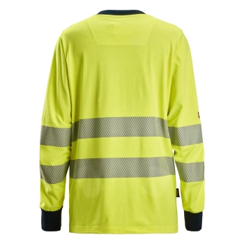 T-shirt roboczy damski trudnopalny odblaskowy z długim rękawem, EN ISO 20471 kl. 2/3 Snickers ProtecWork 2476 – tył