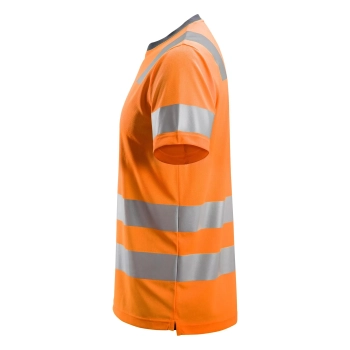 T-shirt roboczy odblaskowy, EN ISO 20471 kl. 2 Snickers High-Vis 2530 – lewy bok