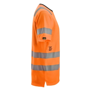 T-shirt roboczy odblaskowy, EN ISO 20471 kl. 2 Snickers High-Vis 2536 – prawy bok