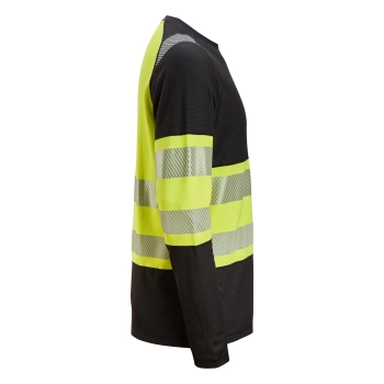 T-shirt roboczy odblaskowy z długim rękawem, EN ISO 20471 kl. 1 Snickers High-Vis 2430 – prawy bok