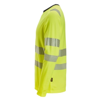 T-shirt roboczy odblaskowy z długim rękawem, EN ISO 20471 kl. 2/3 Snickers High-Vis 2431 – lewy bok