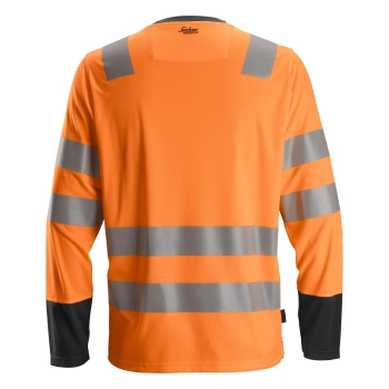 T-shirt roboczy odblaskowy z długim rękawem, EN ISO 20471 kl. 2 Snickers High-Vis 2433 – tył