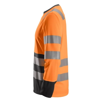 T-shirt roboczy odblaskowy z długim rękawem, EN ISO 20471 kl. 2 Snickers High-Vis 2433 – lewy bok