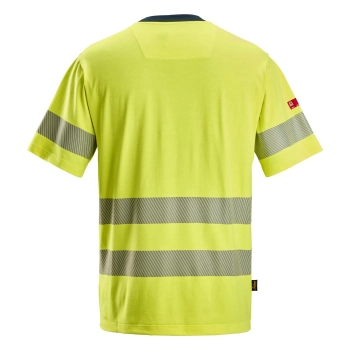 T-shirt roboczy trudnopalny odblaskowy, EN ISO 20471 kl. 2/3 Snickers ProtecWork 2562 – tył