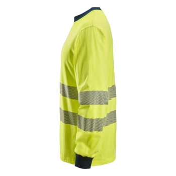 T-shirt roboczy trudnopalny odblaskowy z długim rękawem, EN ISO 20471 kl. 3 Snickers ProtecWork 2461 – lewy bok