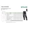 Spodnie robocze BASIC LINE Stalco – tabela wymiarów