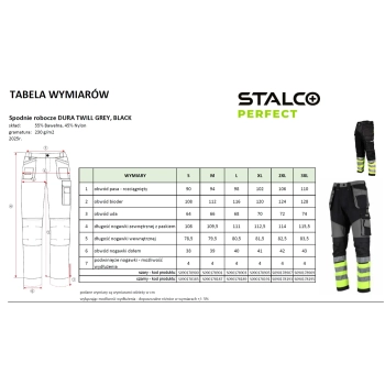 Spodnie robocze DURA TWILL Stalco Perfect – ujęcie 3