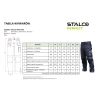 Spodnie robocze FLEX LINE Stalco Perfect – tabela wymiarów