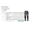 Spodnie robocze ocieplane WINTER BASIC LINE Stalco – tabela wymiarów