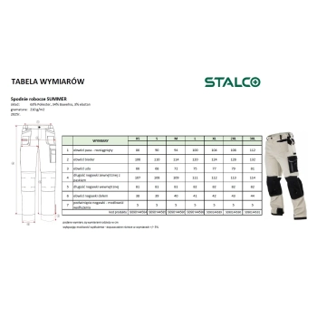 Spodnie robocze SUMMER LINE Stalco – ujęcie 4