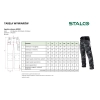 Spodnie robocze z odpinanymi nogawkami MORO Stalco – tabela wymiarów
