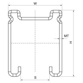 Walraven RapidStrut Szyna DS5 BUP – rysunek wymiarowy