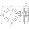 Walraven BISMAT Obejma Flash EPDM (M8) – rysunek wymiarowy