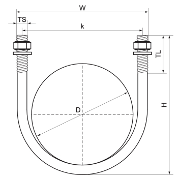 Walraven U-Obejma – rysunek wymiarowy