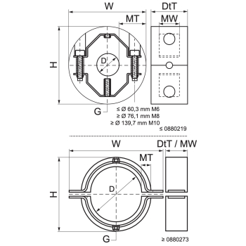 Walraven BISOFIX 88 – rysunek wymiarowy
