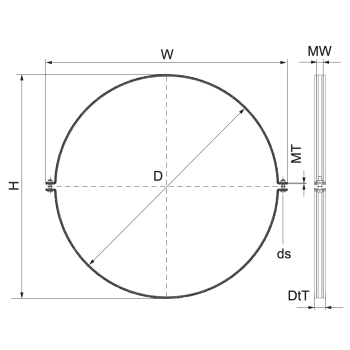 Walraven Aero Obejma wentylacyjna – rysunek wymiarowy