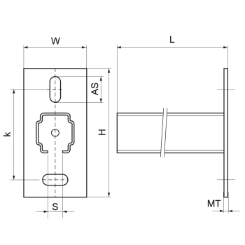 Walraven RapidRail Cantilever Arm 38x40 – rysunek wymiarowy