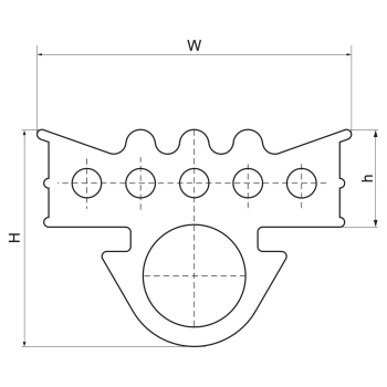Walraven Profil EPDM do szyn – rysunek wymiarowy
