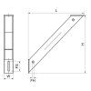 Walraven Wspornik konsol BUP – rysunek wymiarowy