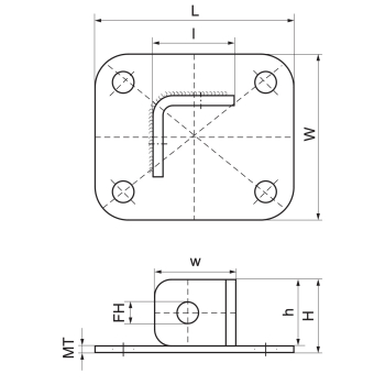 Walraven RapidStrut Stopa podłogowa – rysunek wymiarowy