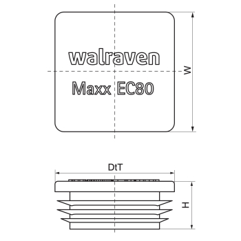 Walraven Maxx Zaślepka – rysunek wymiarowy