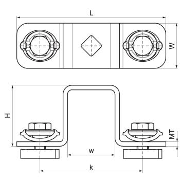 Walraven RapidStrut Łącznik siodłowy G2 BUP – rysunek wymiarowy