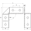 Walraven RapidStrut Kątownik 90° 2D BUP – rysunek wymiarowy