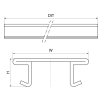 Walraven RapidStrut Listwa PVC do szyn BUP – rysunek wymiarowy