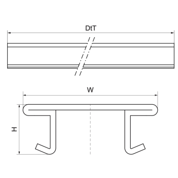 Walraven RapidStrut Listwa PVC do szyn BUP – rysunek wymiarowy