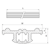 Walraven RapidStrut Profil EPDM do szyn – rysunek wymiarowy